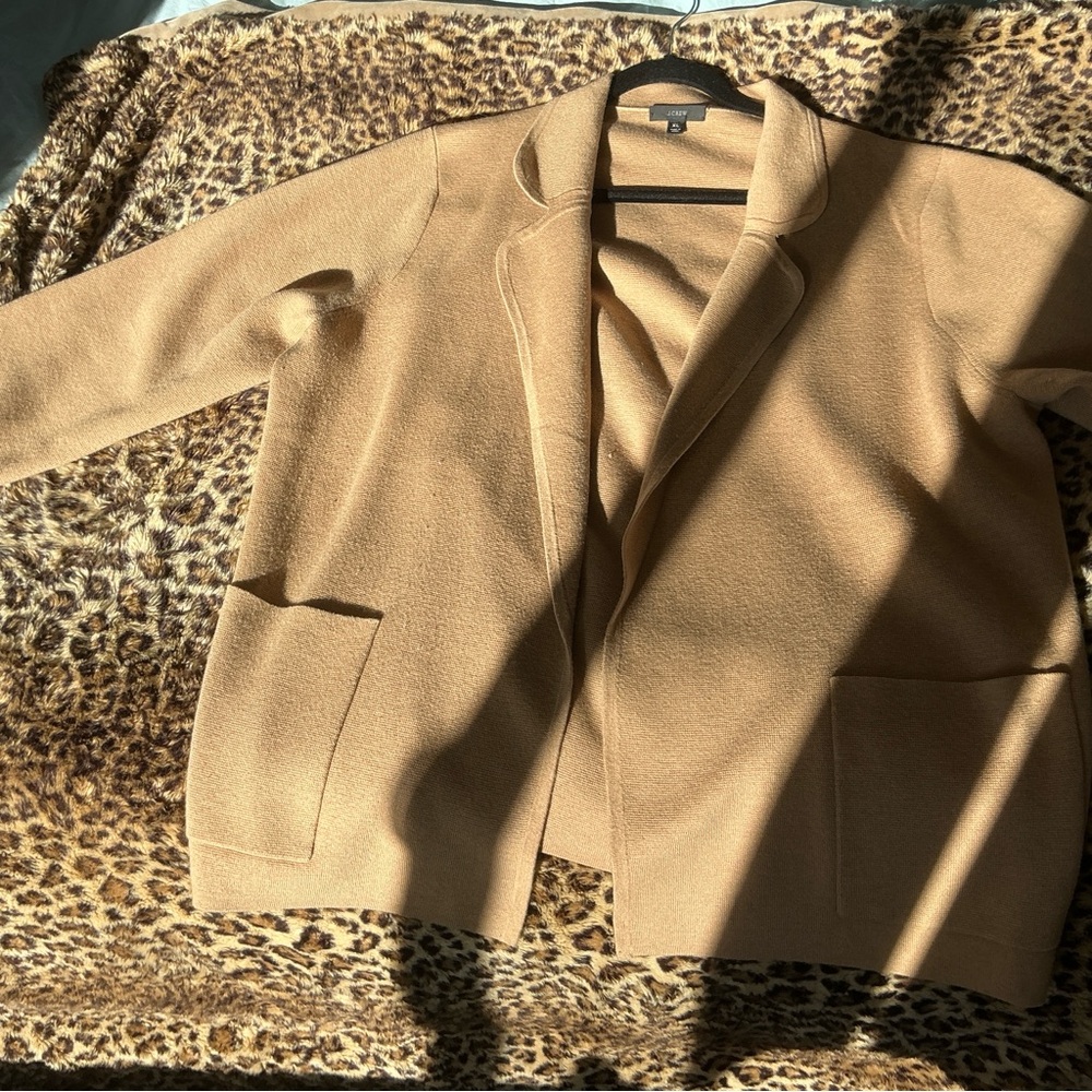 J Crew Tan Sweater Blazer, XL